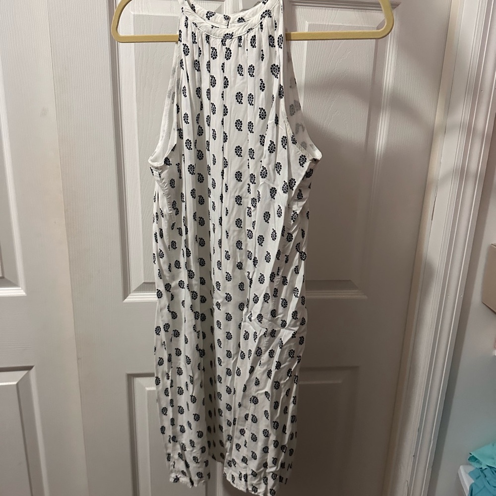 Old Navy White Dress with Black Pattern